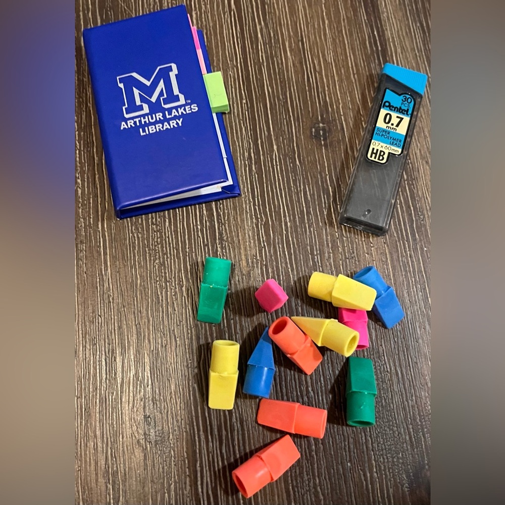 Colorful Pencil Eraser Caps Set